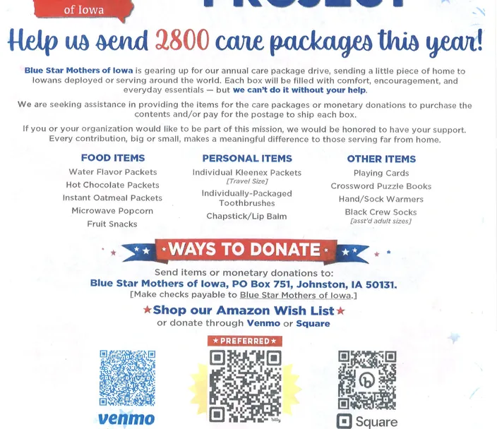 Care Package Project Flyer 2026